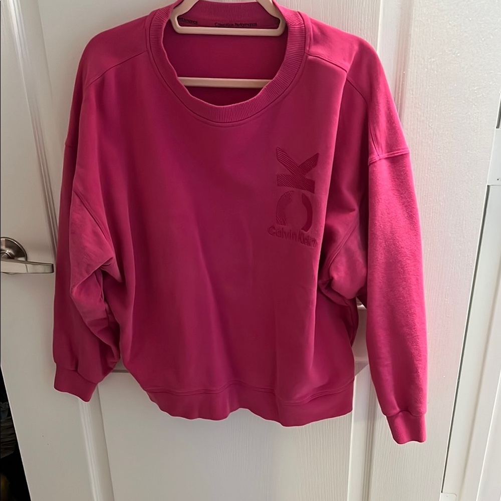 Calvin Klein Pink Crew Neck Sweater Relaxed Fit